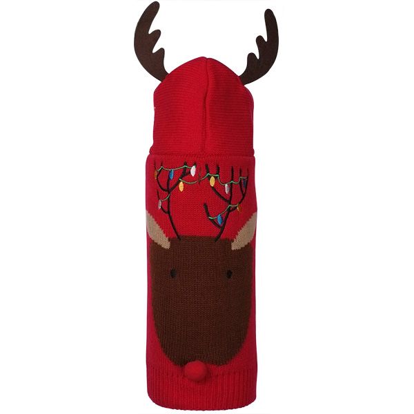 Dog Sweater Rudy Reindeer Red Hoodie by Worthy Dog