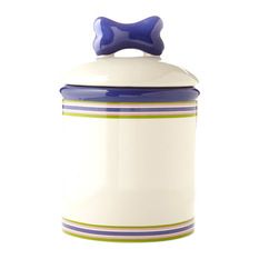 creature comfort stripe-dog treat jar