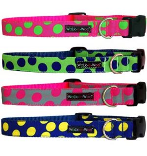 walk-e-woo neon dots dog collar
