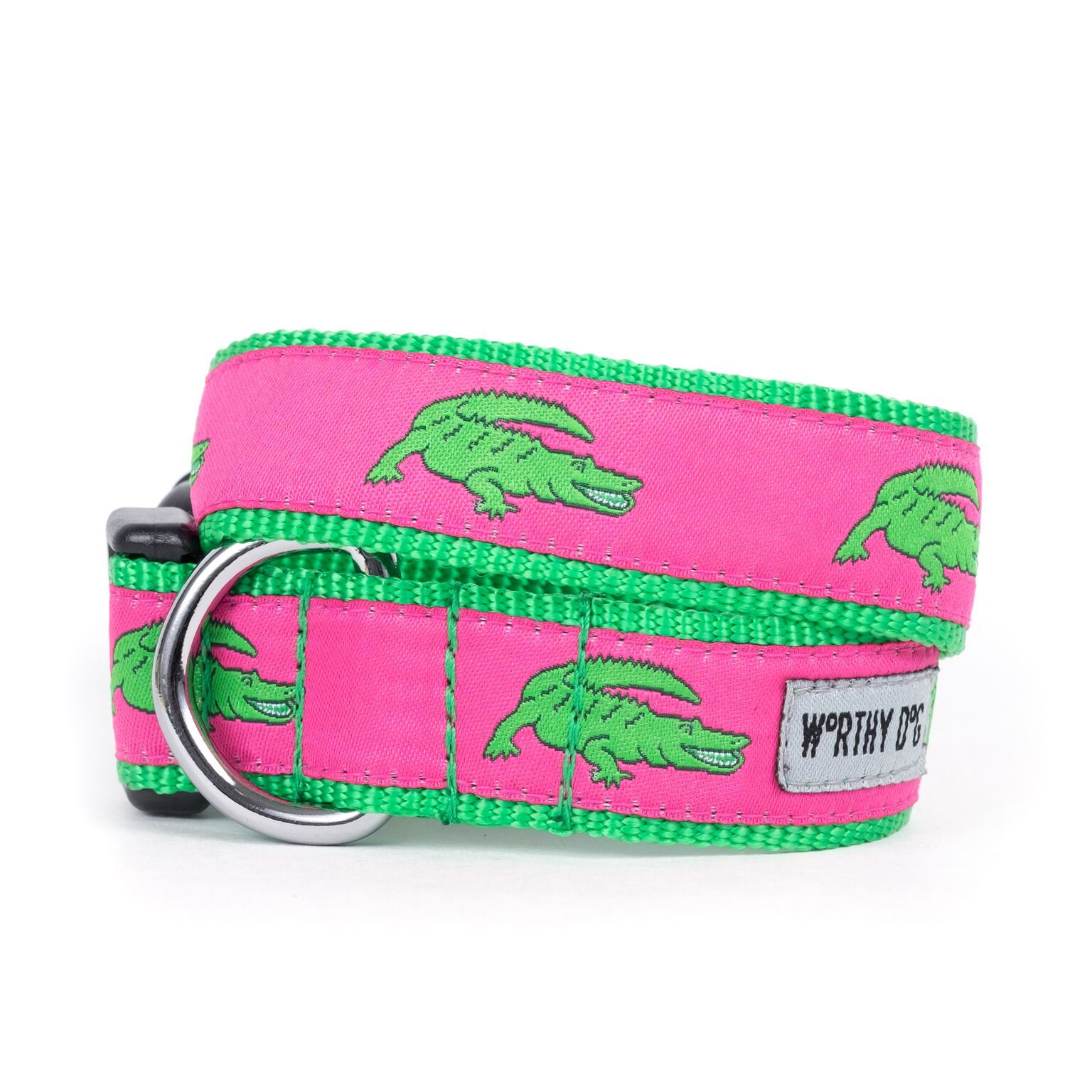 Dog Collar Adjustable - Pattern - Pink Alligators - Durable Safe East to use Strong No-Choke Safe - Fun | Three Boys of Scottsdale Boutique