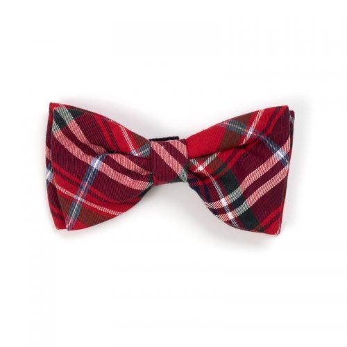 Worthy Dog red plaid bow tie