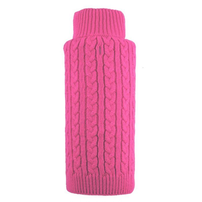 dog sweater cable zip pink by worthy dog