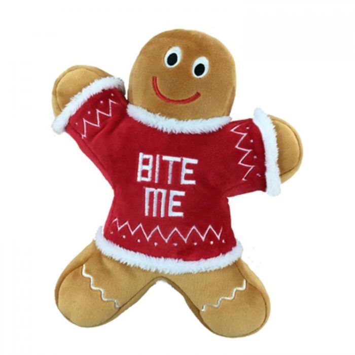 power plush eddie gingerbread man dog toy by lulubelles