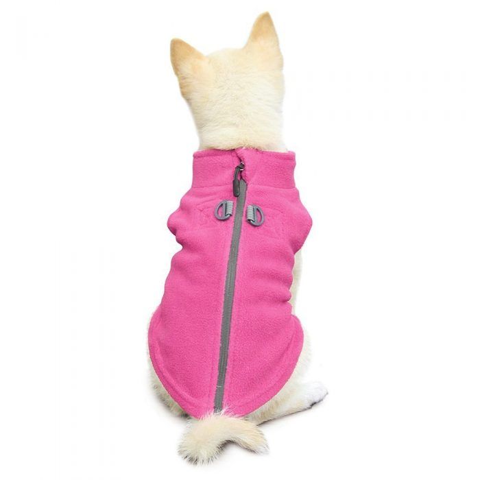 Gooby-Zip-Up-Fleece-Dog-Vest-Pink