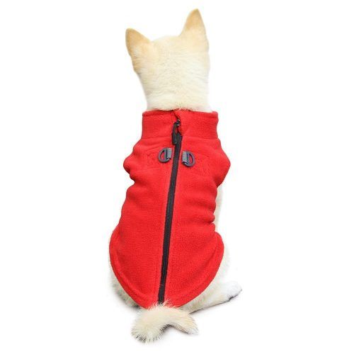 Gooby Zip Up Fleece Dog Vest Red
