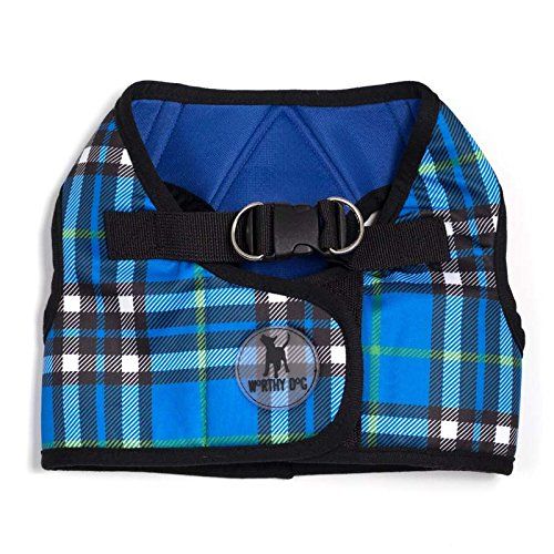 worthy dog sidekick blue plaid vest dog harness